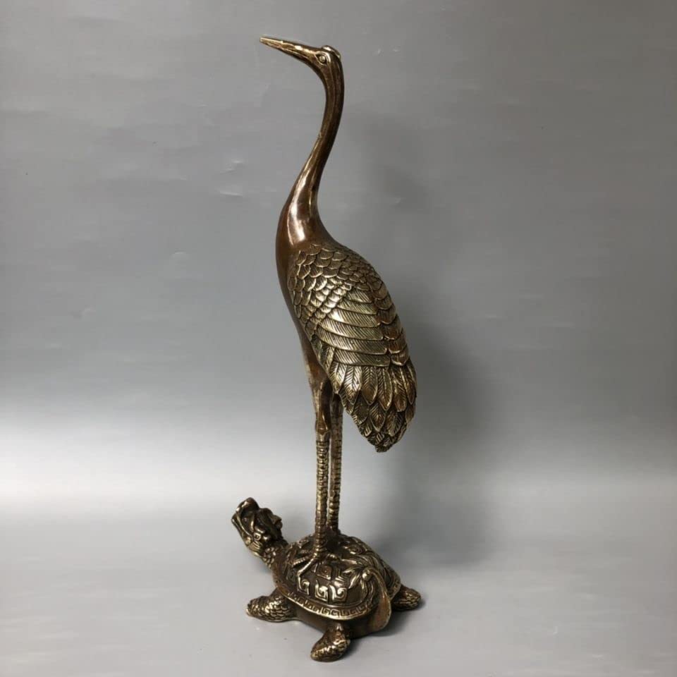 Amazon.co.jp: 29 センチメートルレトロ真鍮鶴亀オーナメント、大型